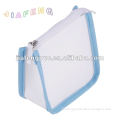 Solid White Color Mini EVA Zipper Packing Bag with Blue Piping